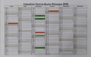 Suite du calendrier 2026