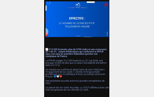 informations sur le nombre de licenciés