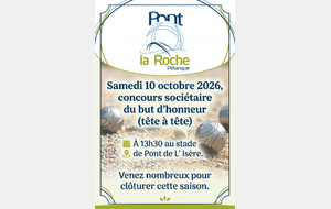 Concours du But d'Honneur. SAMEDI 10 OCTOBRE