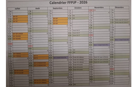 Calendrier secteur et fédéraux de juillet à décembre 2026