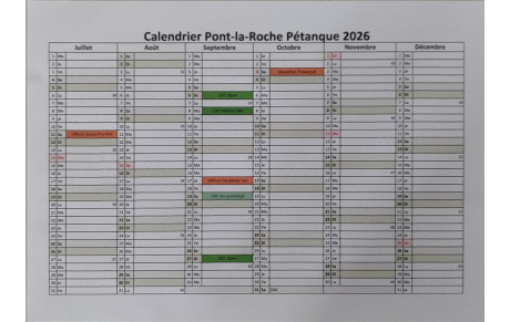 Suite du calendrier 2026