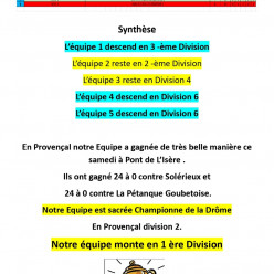 Classement définitif CDC Provençal